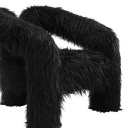 Where Saints Go Ltd Armchair Fenrir Black Faux Mongolian Sheepskin Curved Tripod Frame 71Cm By Where Saints Go - thumbnail 6