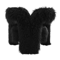 Where Saints Go Ltd Armchair Fenrir Black Faux Mongolian Sheepskin Curved Tripod Frame 71Cm By Where Saints Go - thumbnail 5