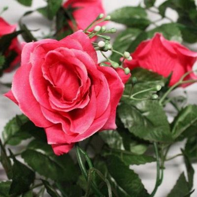 Best Artificial 7Ft Pink Silk Rose Garland Decoration - Perfect From Home, Office Or Events - image 1