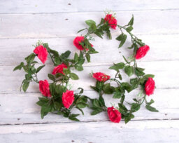 Best Artificial 7Ft Pink Silk Rose Garland Decoration - Perfect From Home, Office Or Events - thumbnail 3