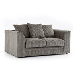 Furnishings For Less UK Luxor Jumbo Cord Grey Fabric 2 Seater Sofa - thumbnail 1