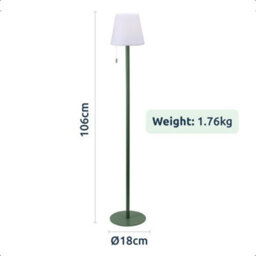 idooka Outdoor Standing Lamp 106Cm Usb Rechargeable Led Colour Modes Green Base - thumbnail 6