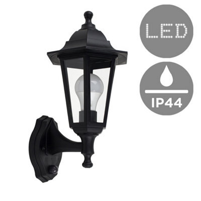 Valuelights Mayfair Black Outdoor Security Dusk To Dawn Ip44 Rated Wall Light Lantern With Led Bulb - image 1