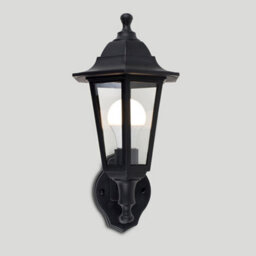 Valuelights Mayfair Black Outdoor Security Dusk To Dawn Ip44 Rated Wall Light Lantern With Led Bulb - thumbnail 3