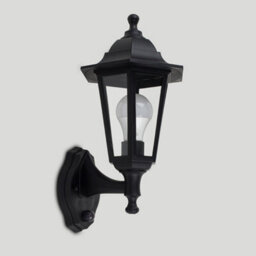 Valuelights Mayfair Black Outdoor Security Dusk To Dawn Ip44 Rated Wall Light Lantern With Led Bulb - thumbnail 4