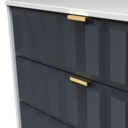 Bologna Ready Assembled Matt Indigo & White No Effect 5 Drawer Wide Chest (H)1075mm (W)765mm (D)415mm - thumbnail 4