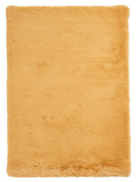 Mustard Shaggy Rug, Plain Rug With 80mm Thickness, Anti-Shed Modern Mustard Rug For Bedroom, & Diningroom-120Cm X 170Cm - thumbnail 1