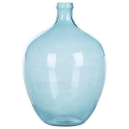 Beliani Flower Vase Roti Glass 39 Cm Light Blue