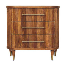 Artisan Furniture Solid Wood Emerson Ribbed Chest, 3-Drawers, Brown - thumbnail 2