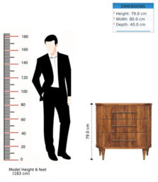 Artisan Furniture Solid Wood Emerson Ribbed Chest, 3-Drawers, Brown - thumbnail 9