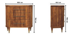 Artisan Furniture Solid Wood Emerson Ribbed Chest, 3-Drawers, Brown - thumbnail 8