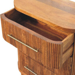 Artisan Furniture Solid Wood Emerson Ribbed Chest, 3-Drawers, Brown - thumbnail 6
