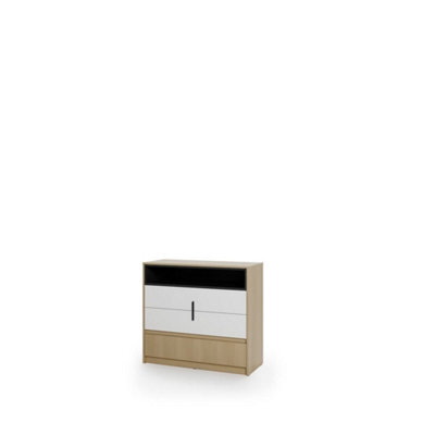 Arte Kanu White And Oak Copenhagen Chest Of Drawers 100Cm - image 1