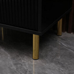 MMT Funiture Designs Black Gloss Chest Of Drawers, Gold Handles & Legs, 5 Drawer - thumbnail 7