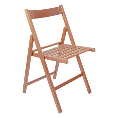 Harbour Housewares Beech Wood Folding Chair - Walnut - Wooden Outdoor Chair Deck Seat Foldable Dining Patio Furniture - image 1