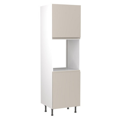 Kitchen Kit Single Oven Tall Housing Unit 600mm W/ J-Pull Cabinet Door - Ultra Matt Light Grey - image 1