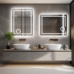 Luvodi 90X70Cm Anti-Fog Led Bathroom Mirror 3X Magnifier Vanity Shaving Mirror Dimmable 3 Colours Front Light + Backlit - thumbnail 8