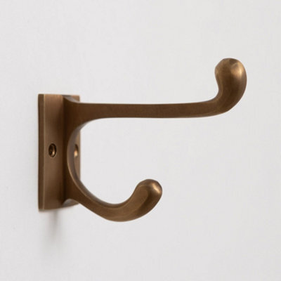 Brass bee Solid Brass Square Coat Hook - Antique Brass Finish - image 1