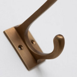 Brass bee Solid Brass Square Coat Hook - Antique Brass Finish - thumbnail 2