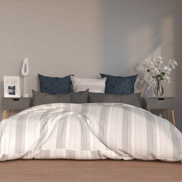 Berkfield Modern Bedside Cabinets 2 Pcs Grey 40X40X56 Cm Engineered Wood - thumbnail 2