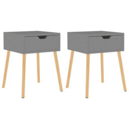 Berkfield Modern Bedside Cabinets 2 Pcs Grey 40X40X56 Cm Engineered Wood - thumbnail 1