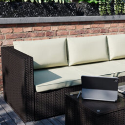 Lassic Vida Designs 4 Seater Rattan Garden Bistro Set With Modular Sofa And Table, Brown - thumbnail 6