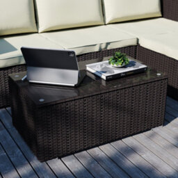 Lassic Vida Designs 4 Seater Rattan Garden Bistro Set With Modular Sofa And Table, Brown - thumbnail 7