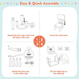 Costway 3 Pcs Kids Table And Chair Set Toddler Activity Center Children Writing Desk - thumbnail 9