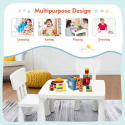 Costway 3 Pcs Kids Table And Chair Set Toddler Activity Center Children Writing Desk - thumbnail 5