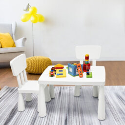 Costway 3 Pcs Kids Table And Chair Set Toddler Activity Center Children Writing Desk - thumbnail 3