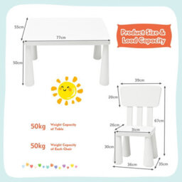 Costway 3 Pcs Kids Table And Chair Set Toddler Activity Center Children Writing Desk - thumbnail 2