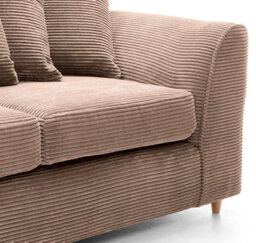 Abakus Direct Jumbo Brown Cord 3 Seater Sofa For Living Room With Thick Luxury Deep Filled Cushioning - thumbnail 8