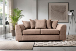 Abakus Direct Jumbo Brown Cord 3 Seater Sofa For Living Room With Thick Luxury Deep Filled Cushioning - thumbnail 1