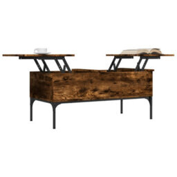 Walplus Coffee Table Smoked Oak 100X50X45 Cm Engineered Wood And Metal - thumbnail 4