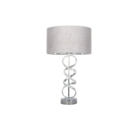 Pagazzi Lighting Pagazzi Gabriella Diamonte Twist Table Lamp 1 Light With Grey Shade - thumbnail 3