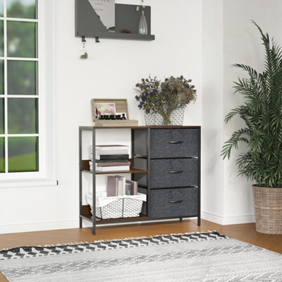 Homcom Chest Dresser Tower With 3 Drawers Storage Cabinet Organizer, Black - image 1
