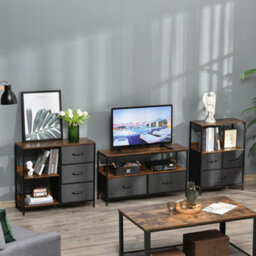 Homcom Chest Dresser Tower With 3 Drawers Storage Cabinet Organizer, Black - thumbnail 8