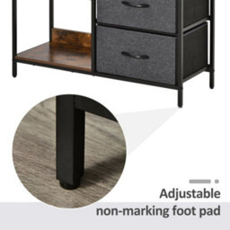 Homcom Chest Dresser Tower With 3 Drawers Storage Cabinet Organizer, Black - thumbnail 7