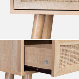 Sweeek - 100Cm Wood And Cane Decor Console Table Boheme Natural 100X29X81 Cm - thumbnail 4