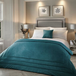 Laurence Llewelyn-Bowen Chic Luxury Soft Velvet Frame Stitched Warm And Cosy Bedspread