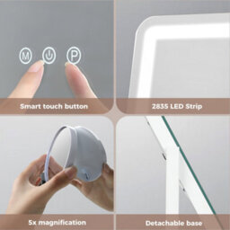 Emitto Hollywood Mirror Vanity Makeup Mirror With Light Rotation Tabletop - thumbnail 8