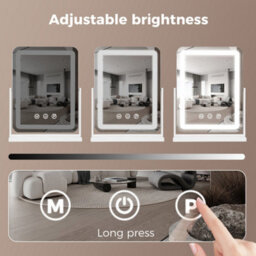 Emitto Hollywood Mirror Vanity Makeup Mirror With Light Rotation Tabletop - thumbnail 6