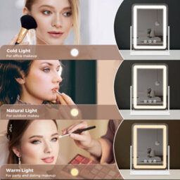 Emitto Hollywood Mirror Vanity Makeup Mirror With Light Rotation Tabletop - thumbnail 7