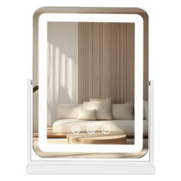 Emitto Hollywood Mirror Vanity Makeup Mirror With Light Rotation Tabletop - thumbnail 3
