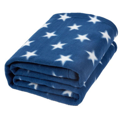 OHS Pack Of 10 X Star Print Soft Fleece Blanket Throw, 120X150 Cm
