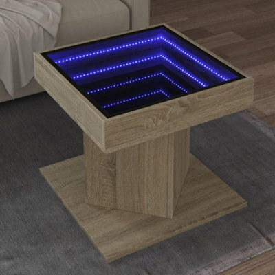 Berkfield Coffee Table With Led Sonoma Oak 50X50X45 Cm Engineered Wood - image 1