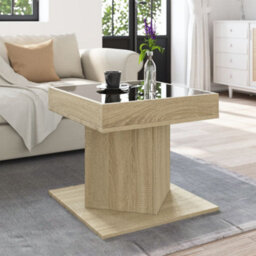 Berkfield Coffee Table With Led Sonoma Oak 50X50X45 Cm Engineered Wood - thumbnail 4