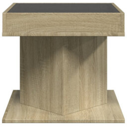 Berkfield Coffee Table With Led Sonoma Oak 50X50X45 Cm Engineered Wood - thumbnail 7