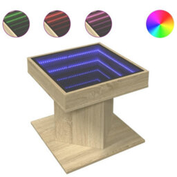 Berkfield Coffee Table With Led Sonoma Oak 50X50X45 Cm Engineered Wood - thumbnail 2