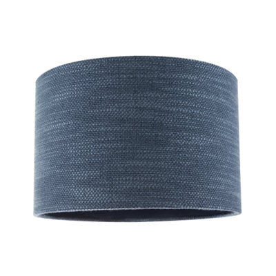 Happy Homewares Designer Bobbled And Textured Linen Lamp Shade In Navy Midnight Blue - image 1